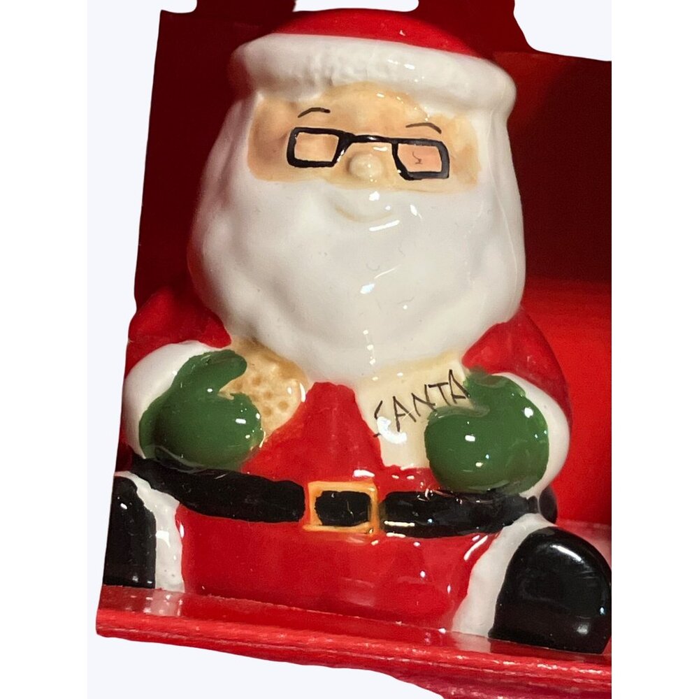 Santa Salt Pepper Set Ceramic Holiday Table Decor Vintage Style By Kmart - Picture 5 of 12